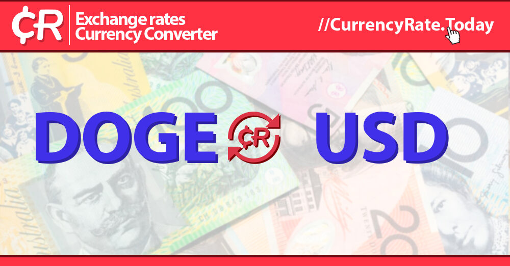 1 DOGE to USD - Dogecoins to US Dollars Exchange Rate