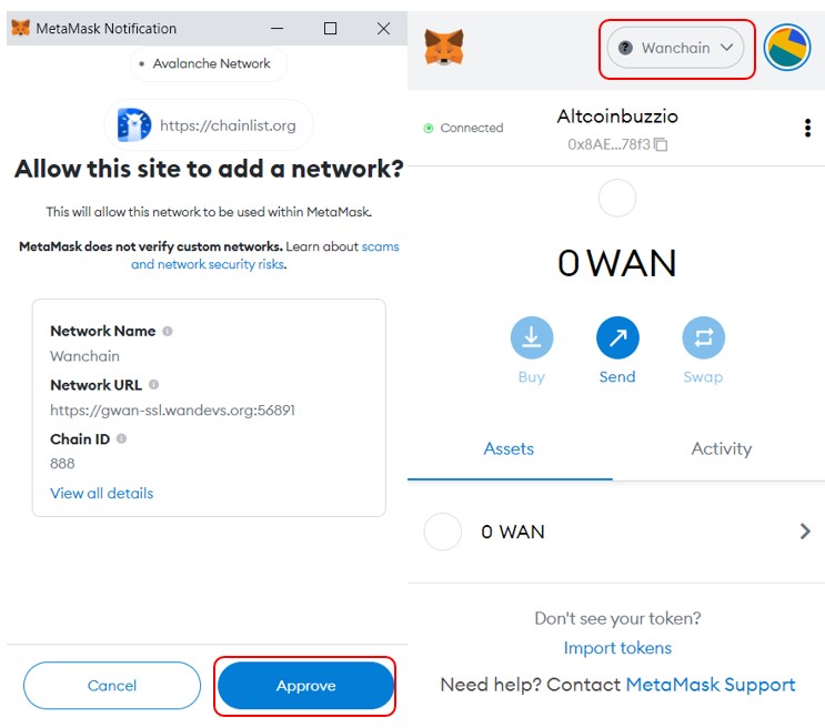 Wanchain (WAN) Token Inflow to Smart Contract in Binance (BNB) Smart Chain Mainnet