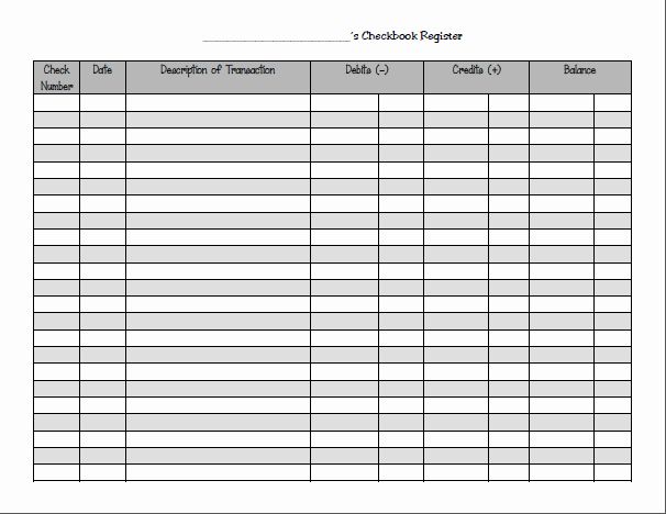 Checkbook Register Spreadsheet - Microsoft Excel | Checkbook register, Checkbook, Microsoft excel