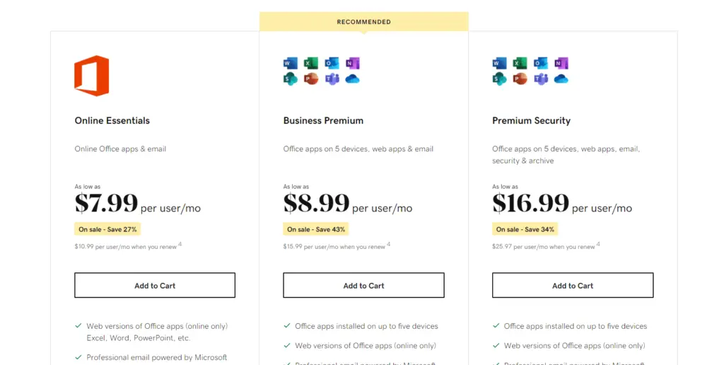 Compare Microsoft email plans | Microsoft from GoDaddy - GoDaddy Help US