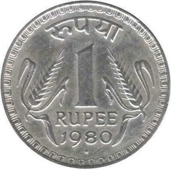 INDIA ~ 1 RUPEE ~ ~ BOMBAY MINT ~ RARE COIN ~ J & H-7 – Indian Hobby Club