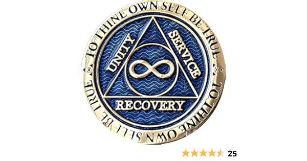 Infinity Eternal AA Medallion Reflex Blue Sobriety Chip Coin – RecoveryChip