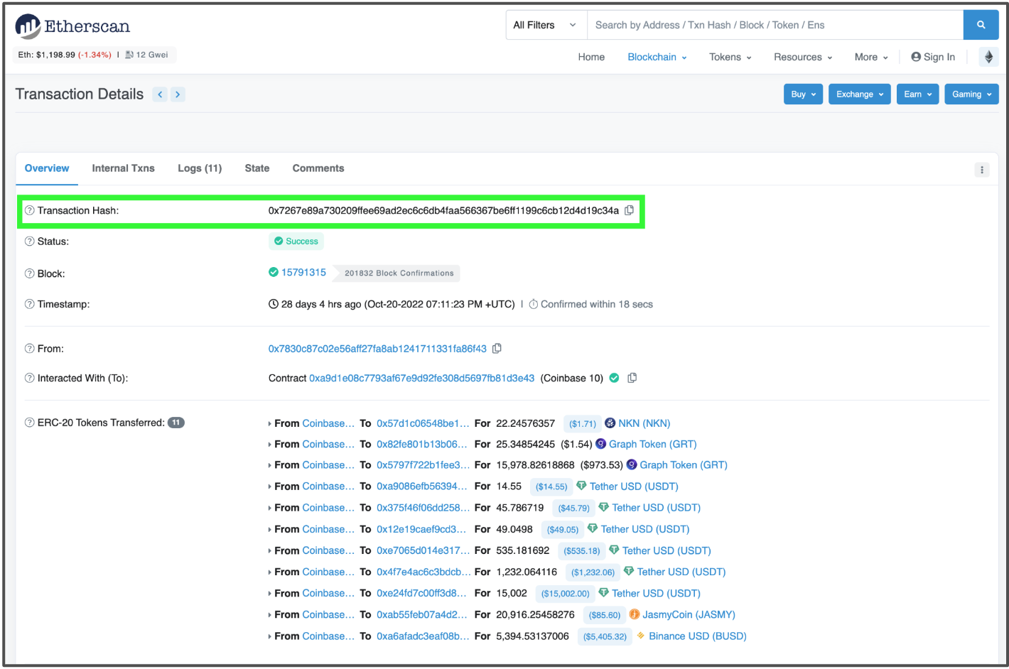 How to find a transaction ID/hash for a blockchain deposit or withdra.