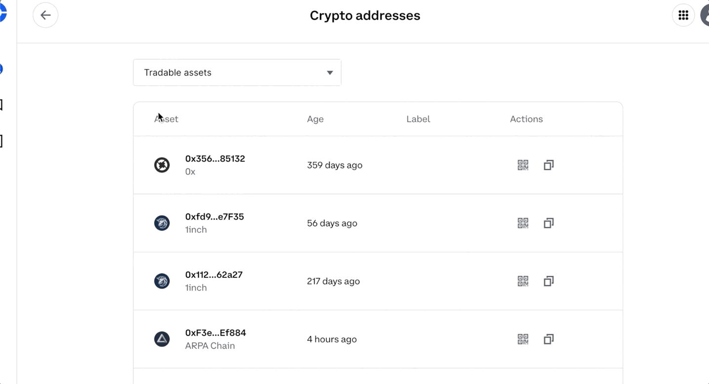 How to find your crypto account address