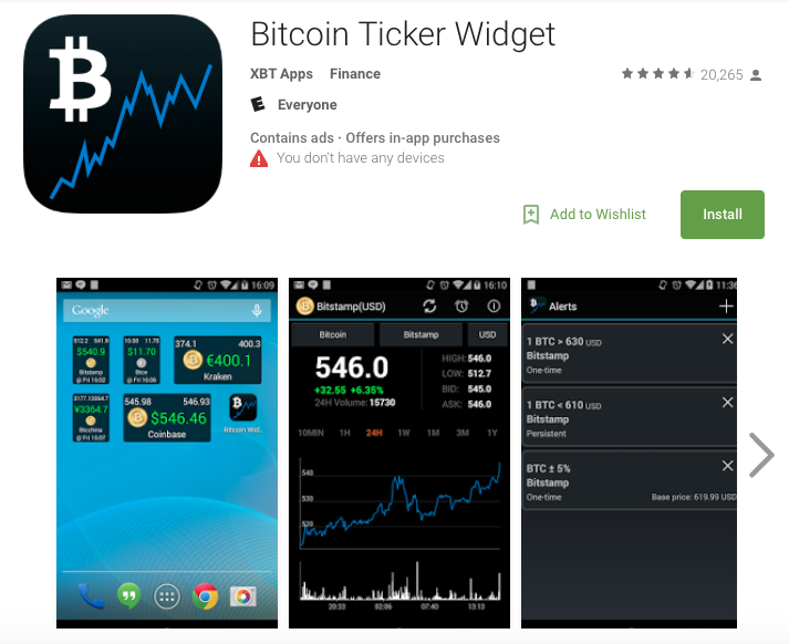 Bitcoin Ticker - Tick by tick - Real time updates