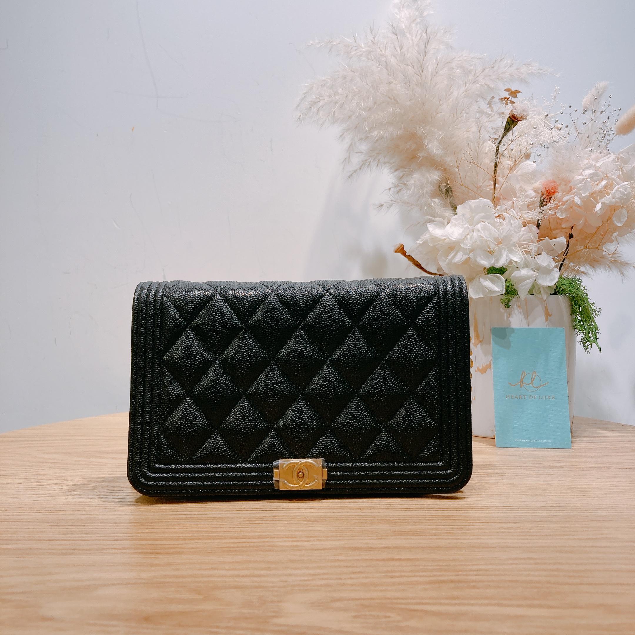 Chanel Boy Flap Long Wallet in Black Caviar AGHW – Brands Lover