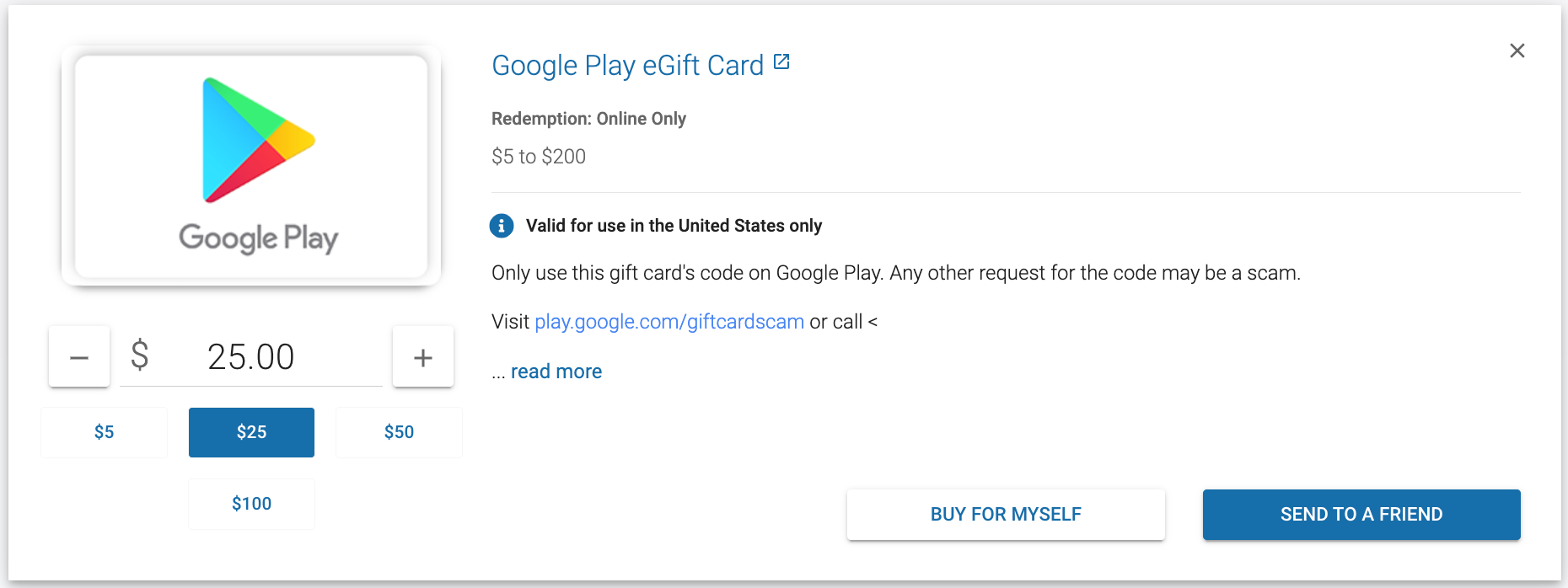 Buy a Google Play Card Online | Email Delivery | Dundle (US)