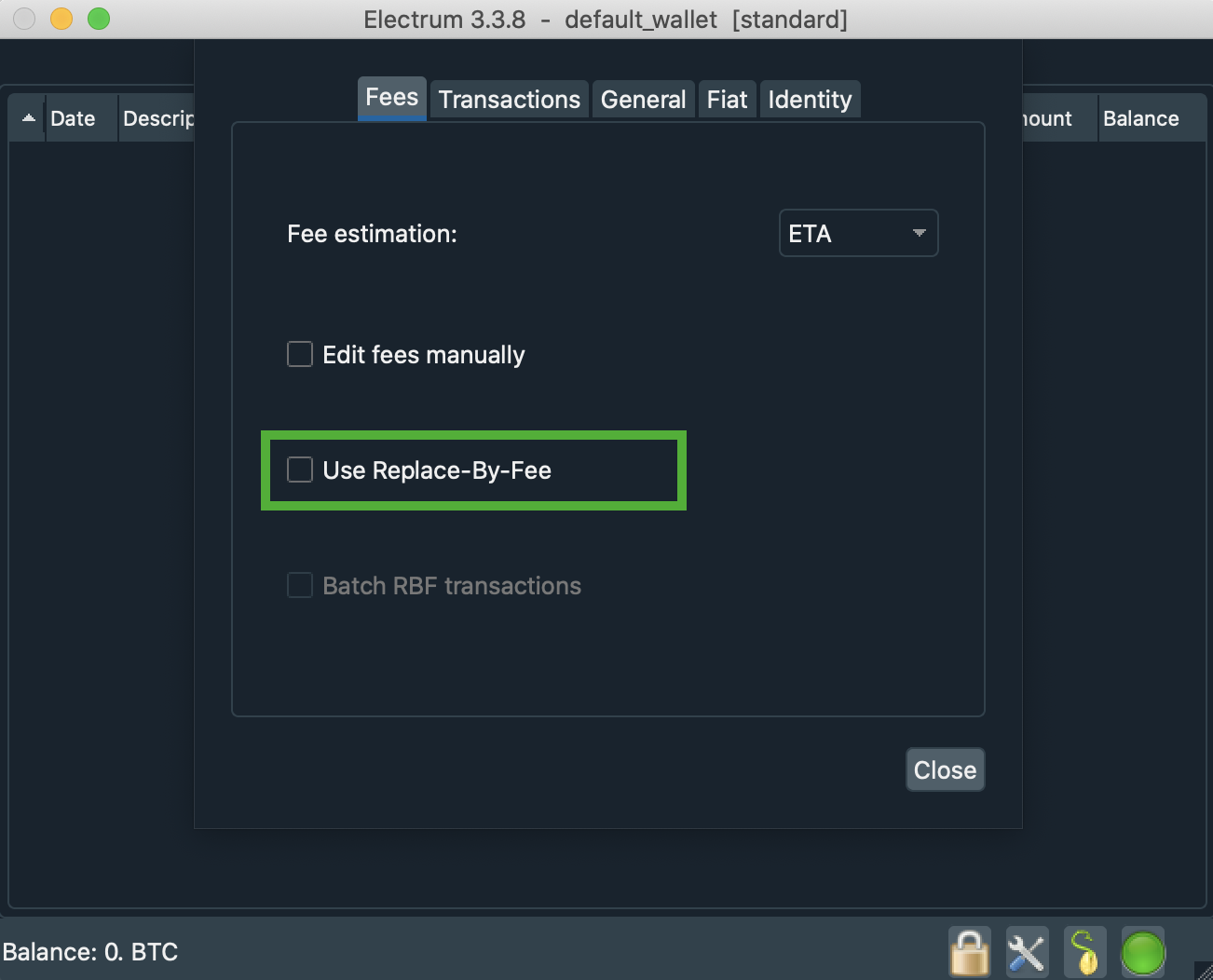 Transaction shows error message as 