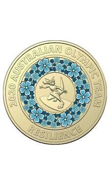 2 Dollars - Elizabeth II (6th Portrait - Tokyo Olympics - Dedication; Green) - Australia – Numista