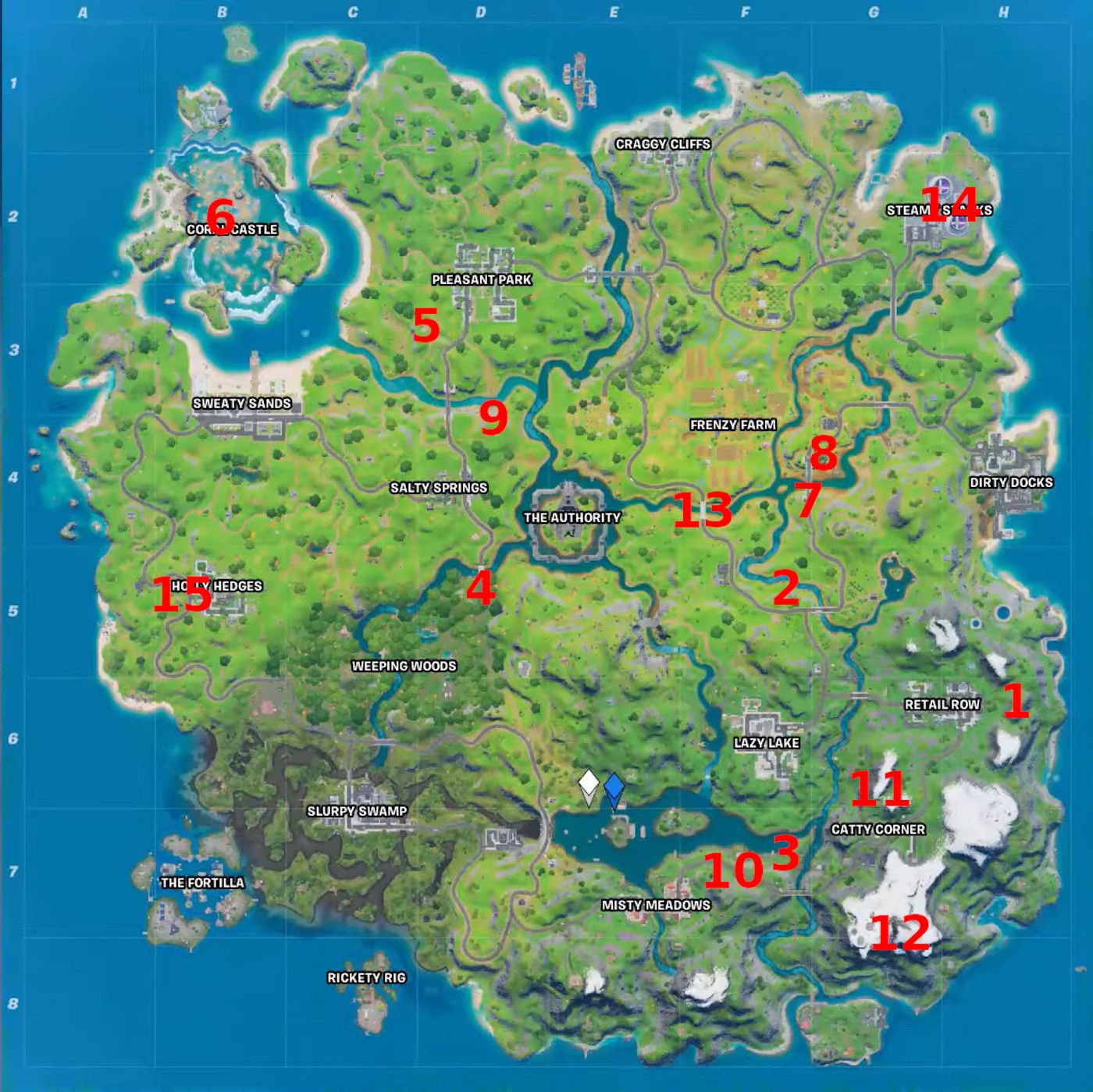 Every Week 15 XP Coin Location in Fortnite Season 5