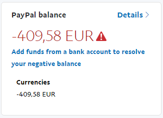 Account Limited (Can't Pay negative balance) - PayPal Community