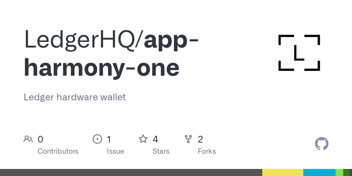 GitHub - LedgerHQ/app-harmony-one: Ledger hardware wallet