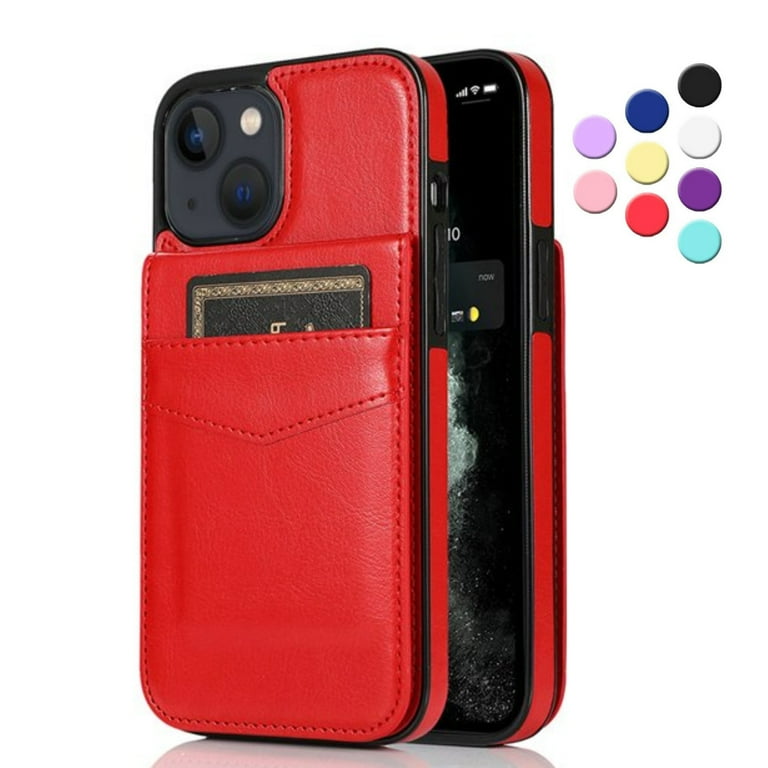 iPhone 13 Leather Wallet Case- Red - The Personal Print