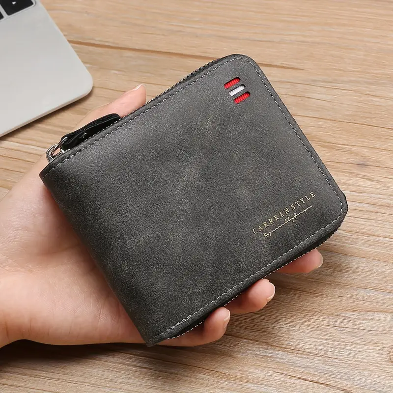 Luxury Genuine leather Men's Wallet with Coin Pocket Zipper