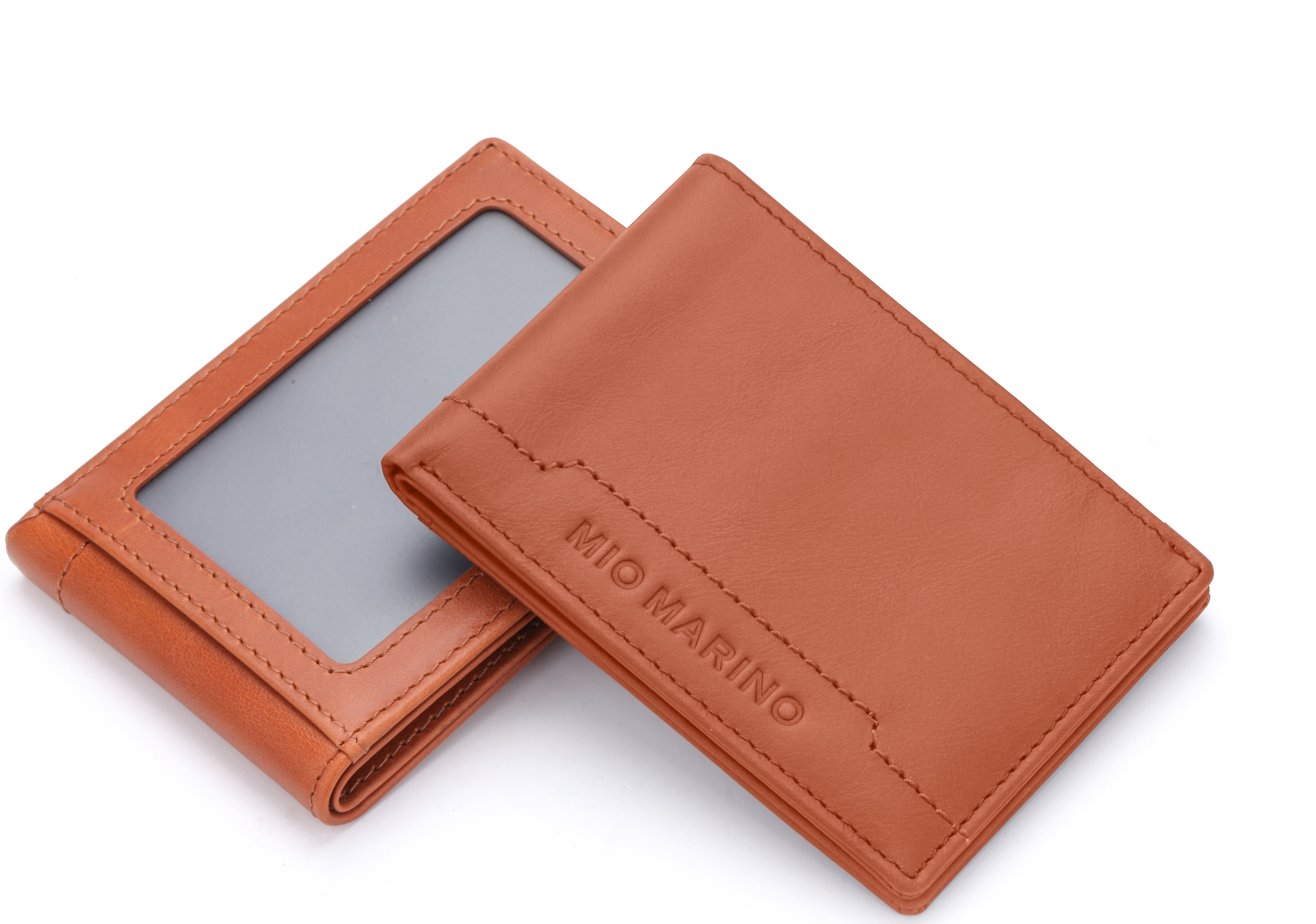 Bison Leather Bifold Wallet With ID Window • Duvall Leatherwork