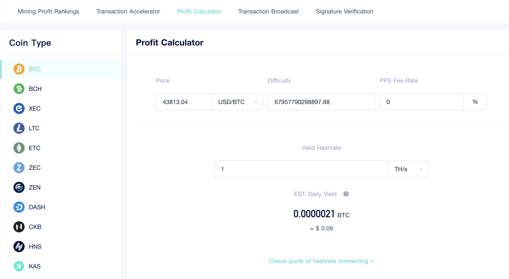 Bitcoin Cash Mining Calculator - cointime.fun