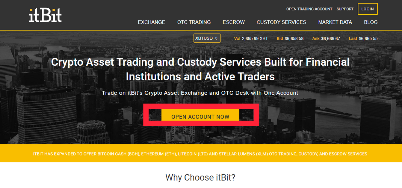 itBit Crypto Prices, Trade Volume, Spot & Trading Pairs