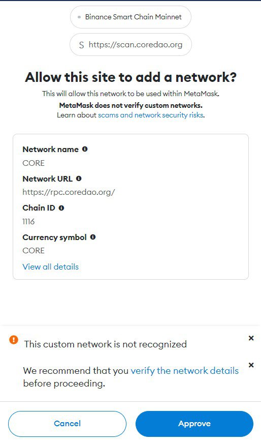 How to Add Core to MetaMask