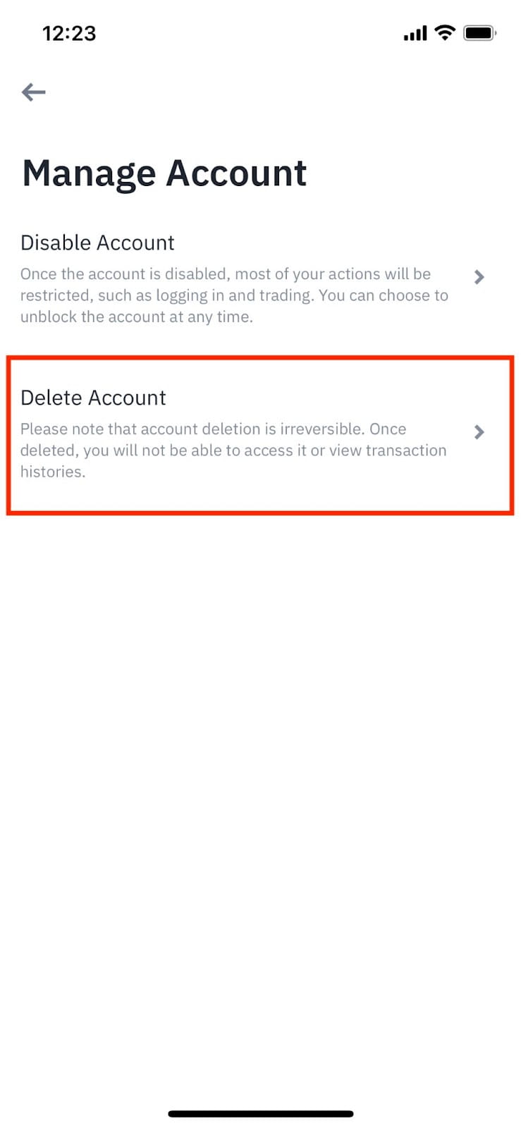 How To Delete Binance Account