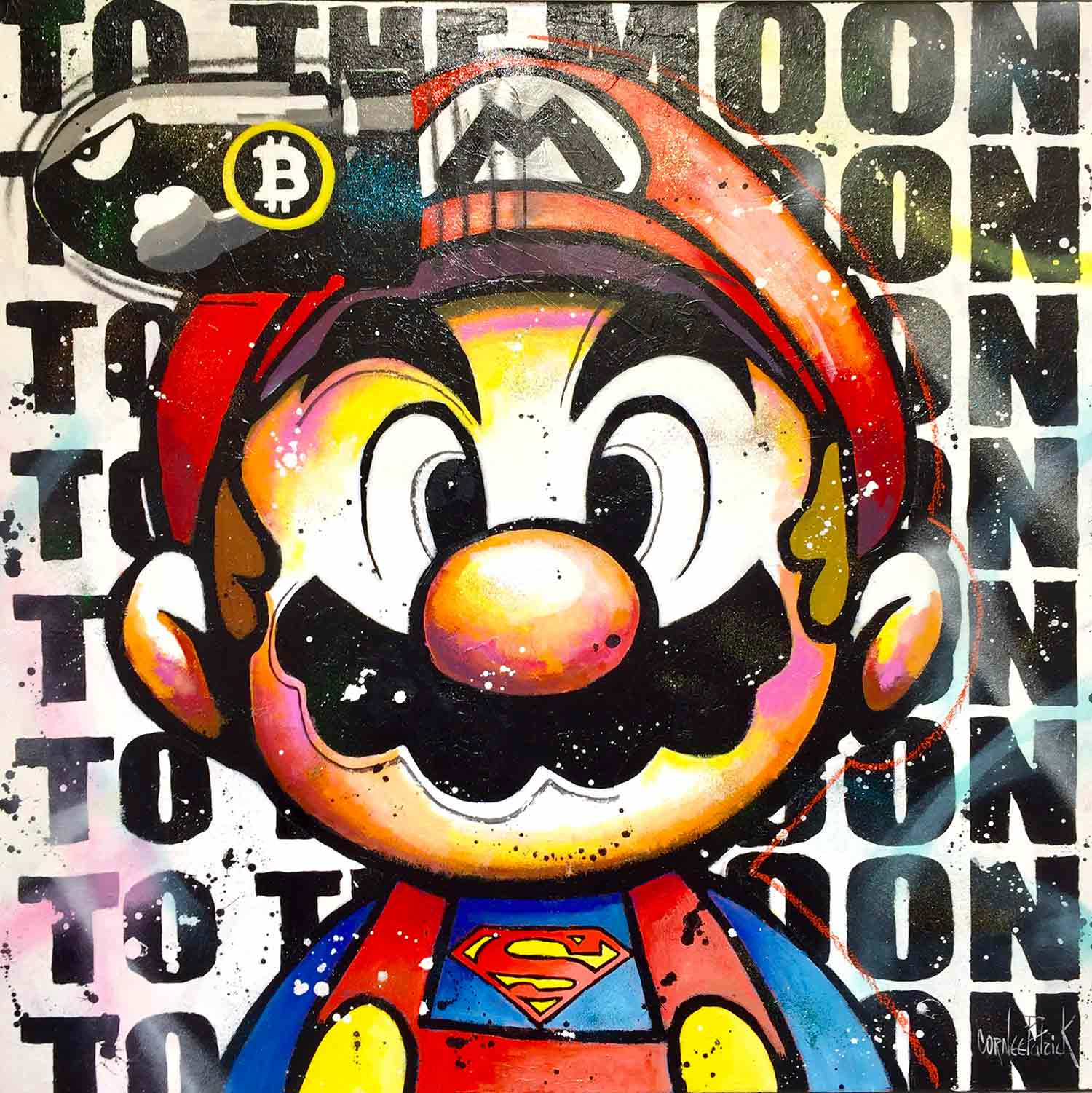 Super Mario Bitcoin Money Painting by Chosen Art | Saatchi Art