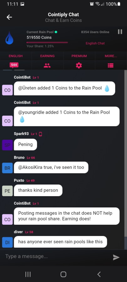 How Cointiply Chat Rain Works : Cointiply