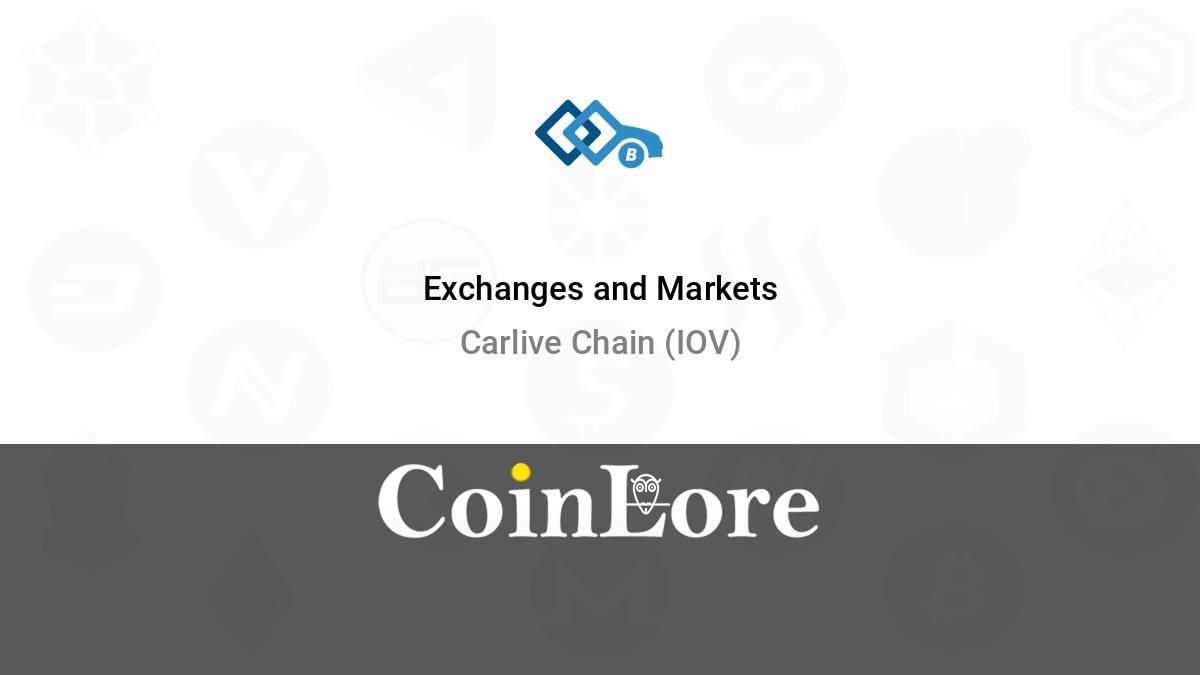 Carlive Chain Exchanges - Buy, Sell & Trade IOV | CoinCodex