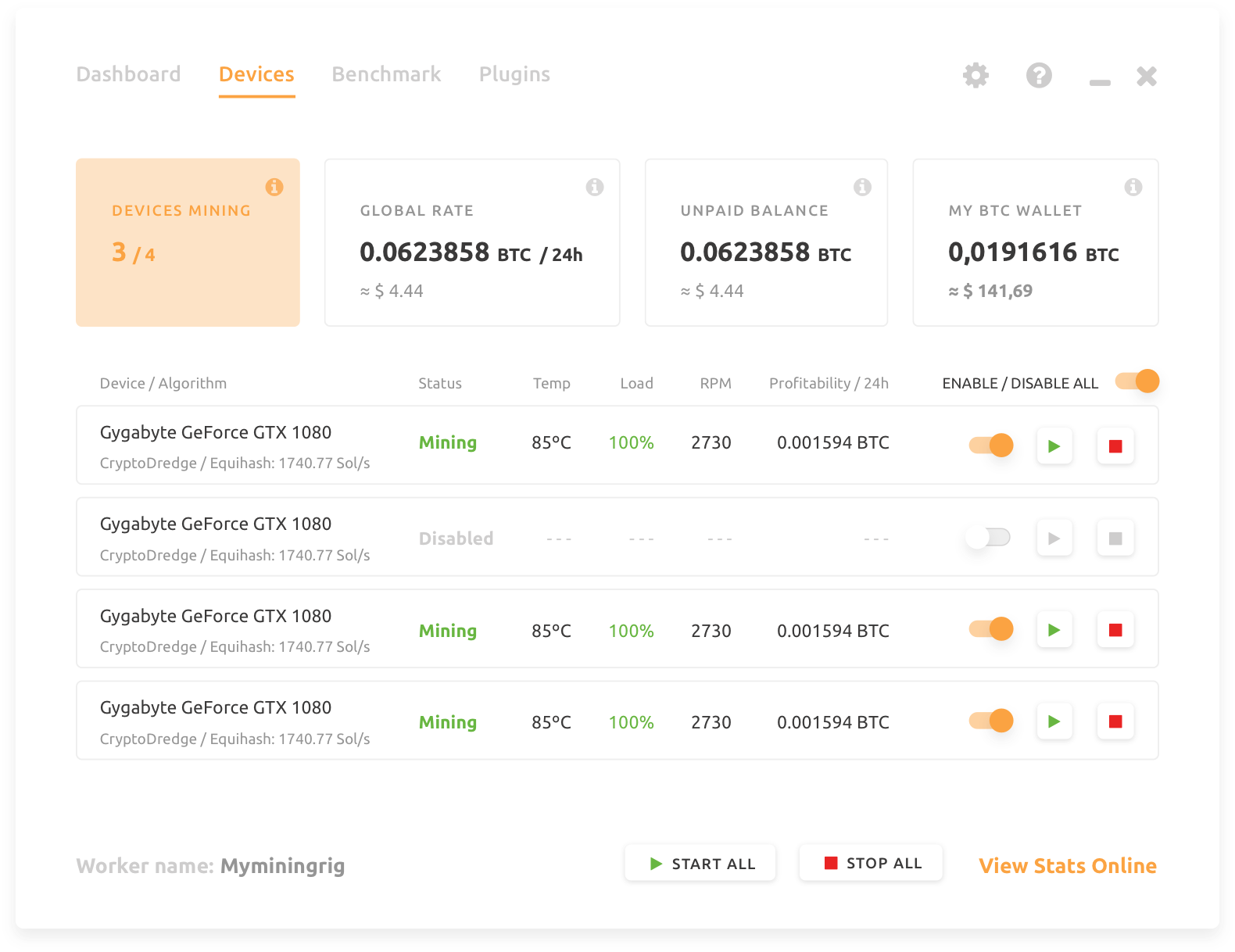 NiceHash with Awesome Miner