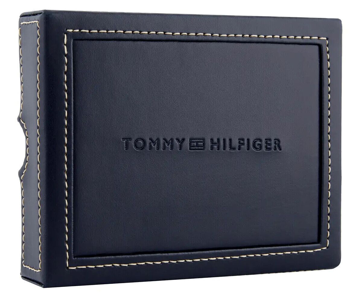 Tommy Hilfiger-Leather Oxford Slim Trifold Wallet For Men 