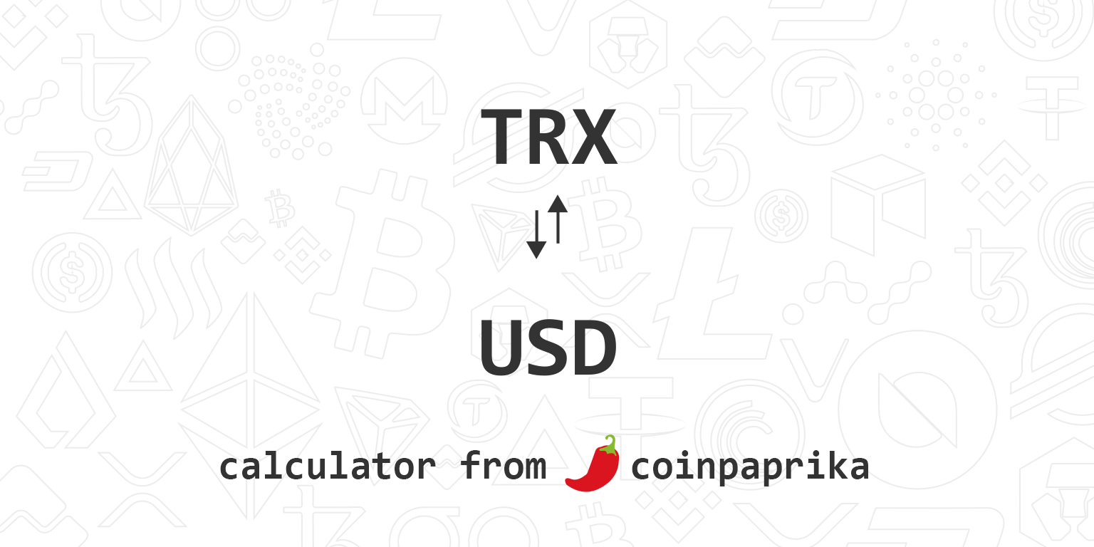 Convert 1 TRON to US Dollar