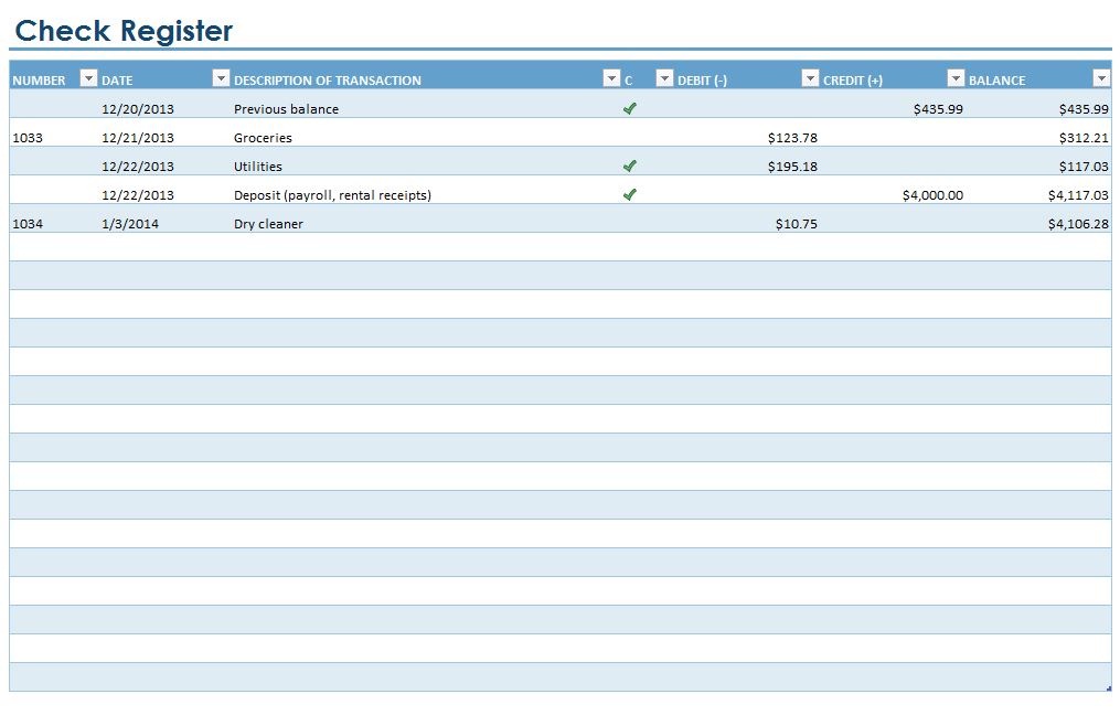 Excel Checkbook Register Spreadsheet – cointime.fun