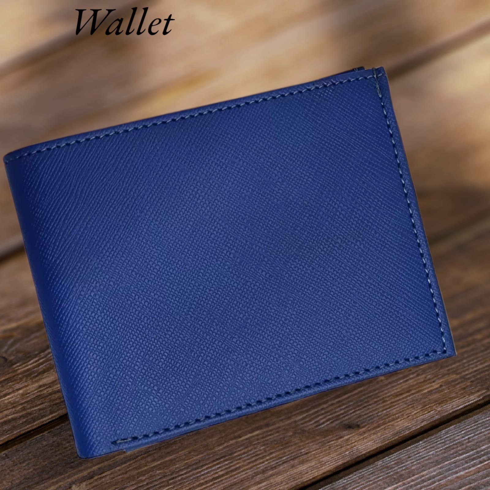 Brucle Men's bifold leather wallet with coin purse, saffiano black