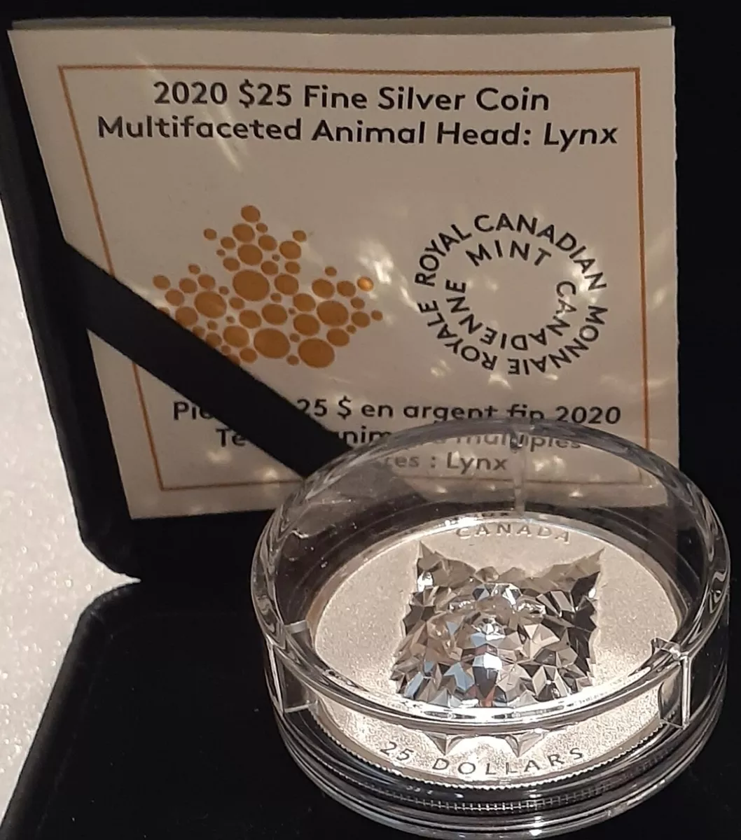 $25 FINE SILVER COIN MULTIFACETED ANIMAL HEAD: WOLF - West Edmonton Coin & Stamp