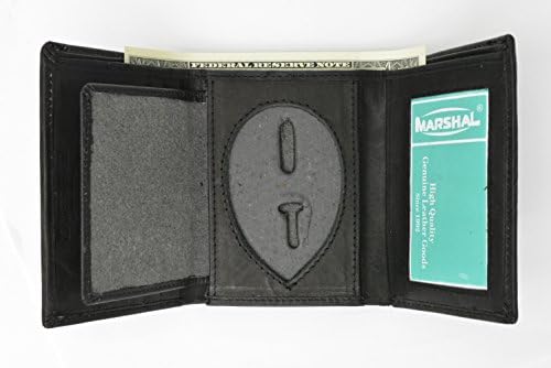 Men's Leather Badge Holder Trifold Wallet by Paul & Taylor | Trifold Wallets at cointime.fun