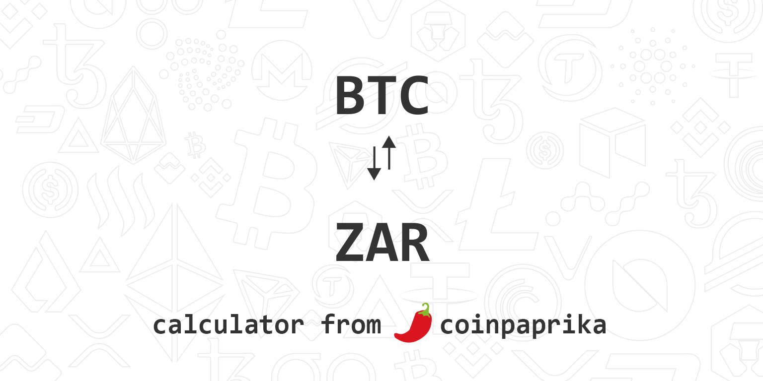 1 ZAR to BTC - South African Rand to Bitcoin Exchange Rate - cointime.fun