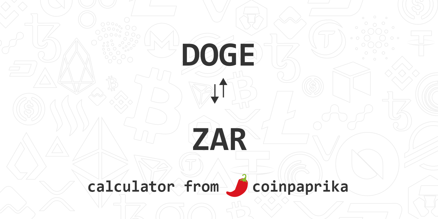 1 DOGE to ZAR (Dogecoin to South African Rand) - BitcoinsPrice