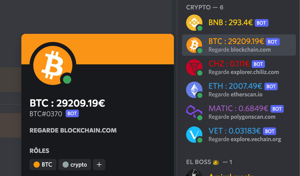 Bitcoin Price (USD) Tracker - Discord Bot