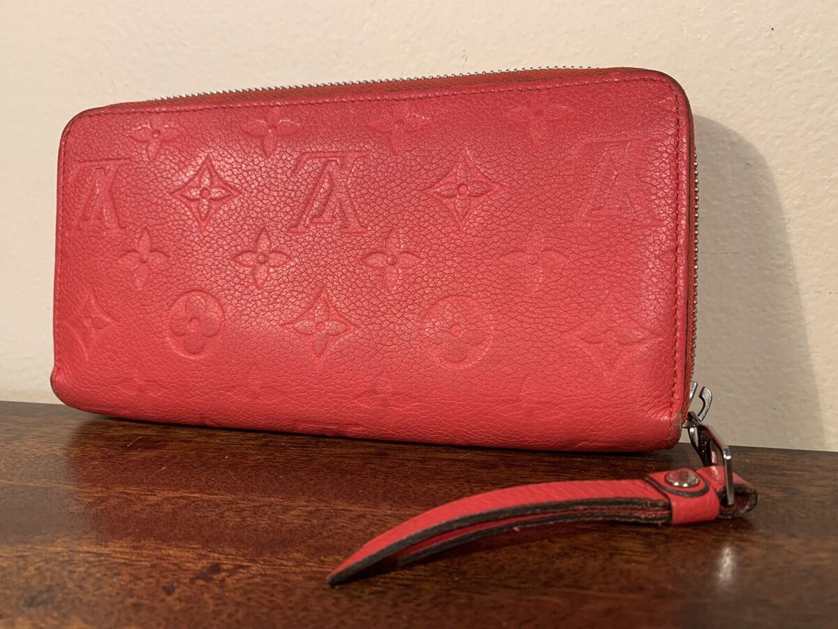 Authentic Louis Vuitton Red Monogram Empreinte Leather Victorine Walle – Paris Station Shop