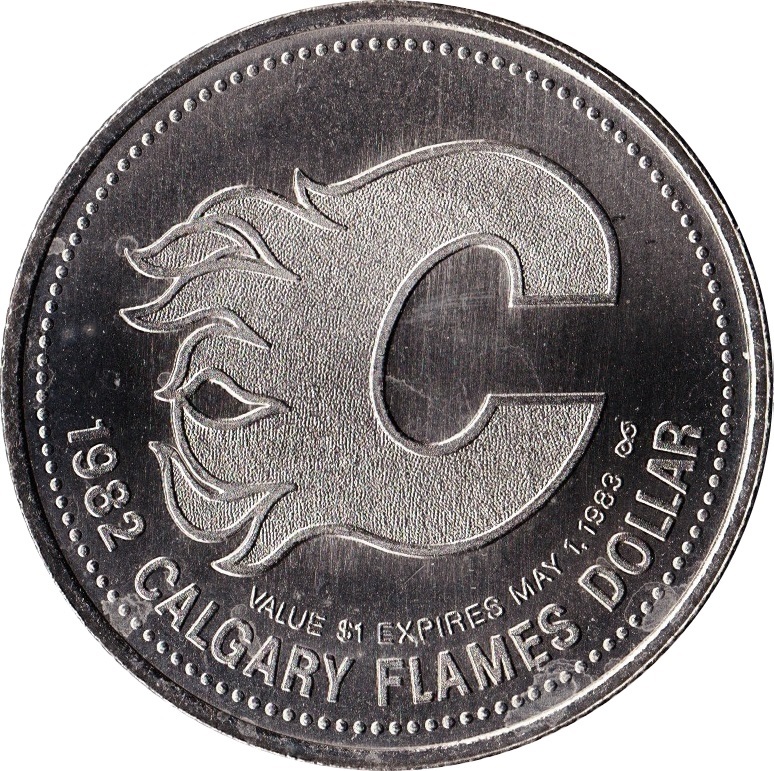 Coins and Canada - Calgary - Flames - Alberta - Trade dollars and municipal tokens