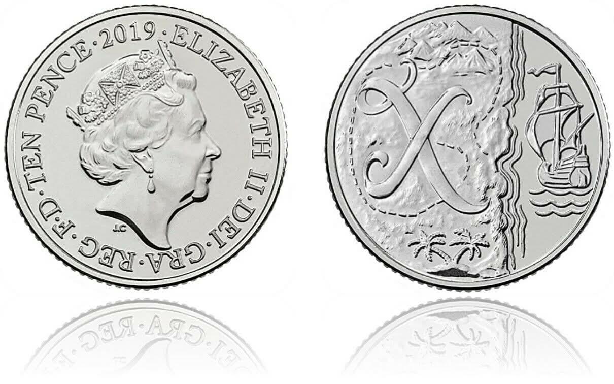 X - X Marks The Spot 10p Coin - Mintage: , - Scarcity Index: 1