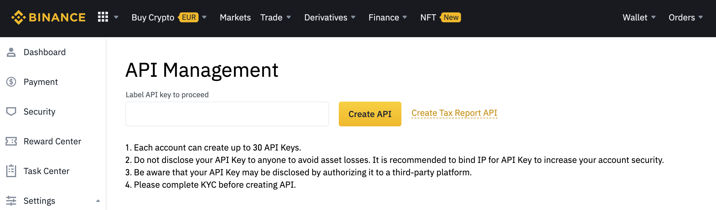 Binance Cloud API Documentation