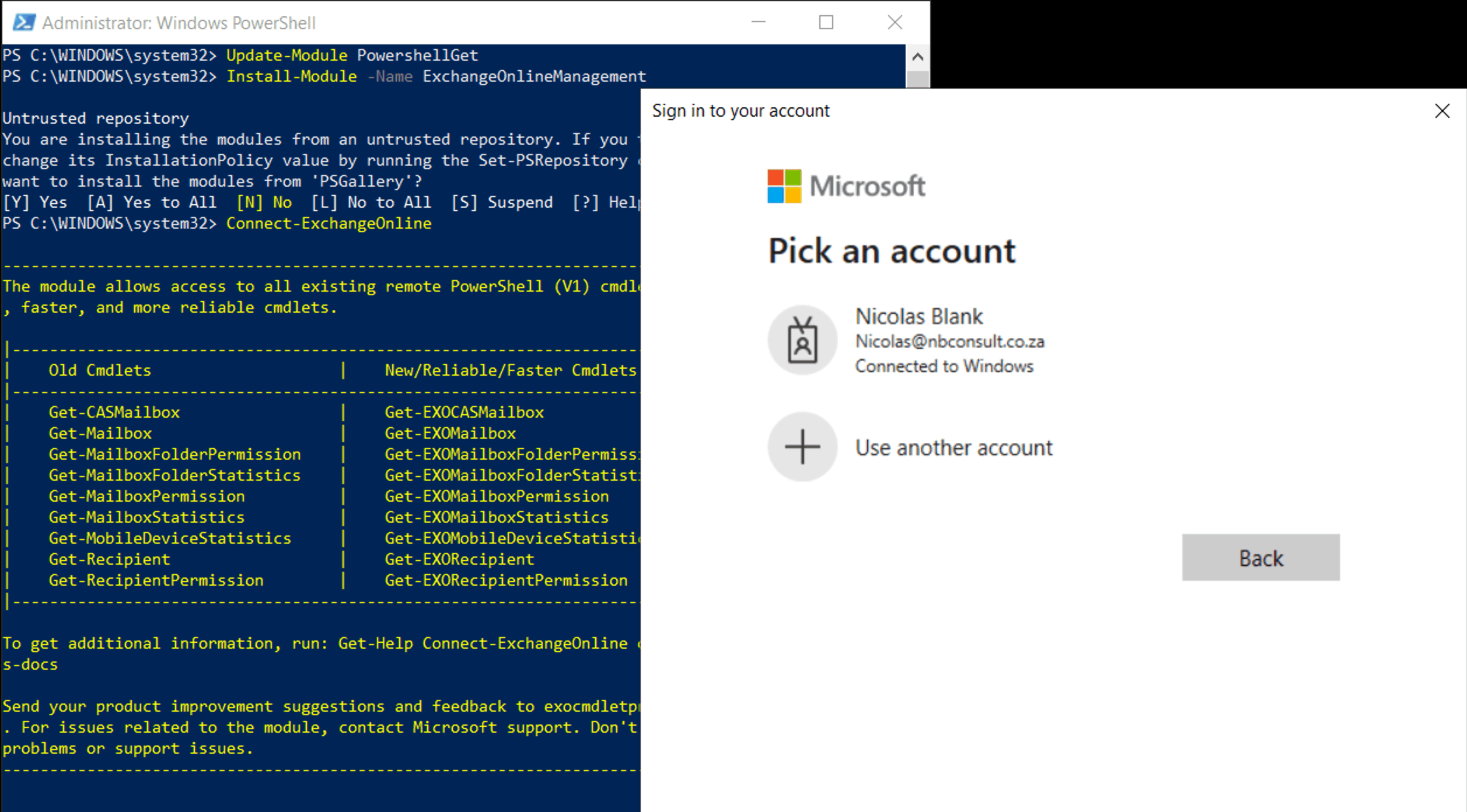 Installing Exchange Online PowerShell Cmdlets