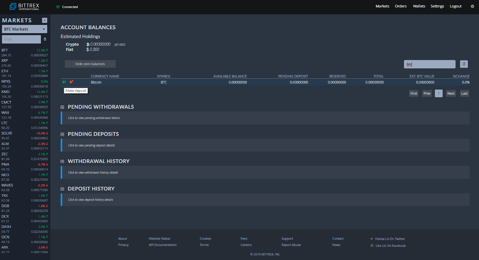 CoinTracking · Bittrex Import