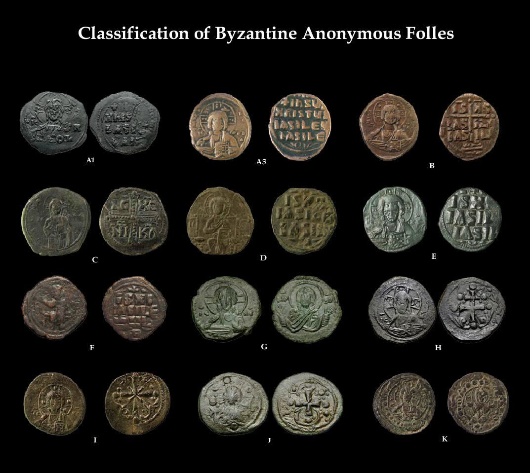 JESUS CHRIST Anonymous Class A-N Byzantine Follis Coins Reference