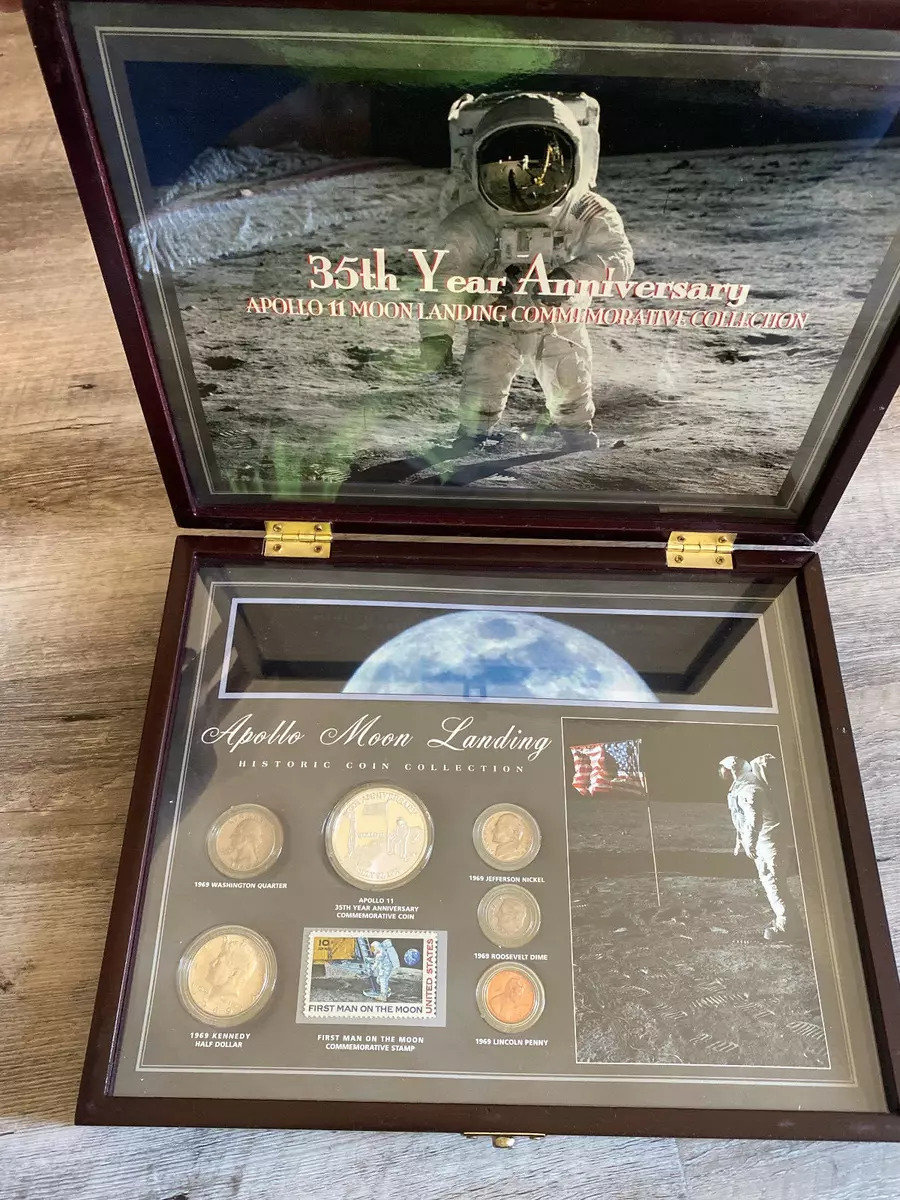 Framed Apollo 11 Moon Landing Print with Bronze Collectors Coin