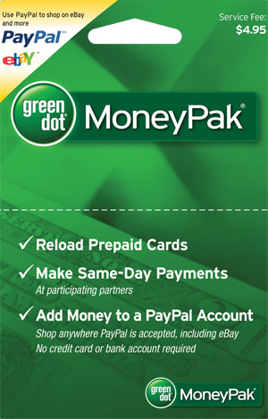 PayPal lets users load money to accounts with Green Dot MoneyPak