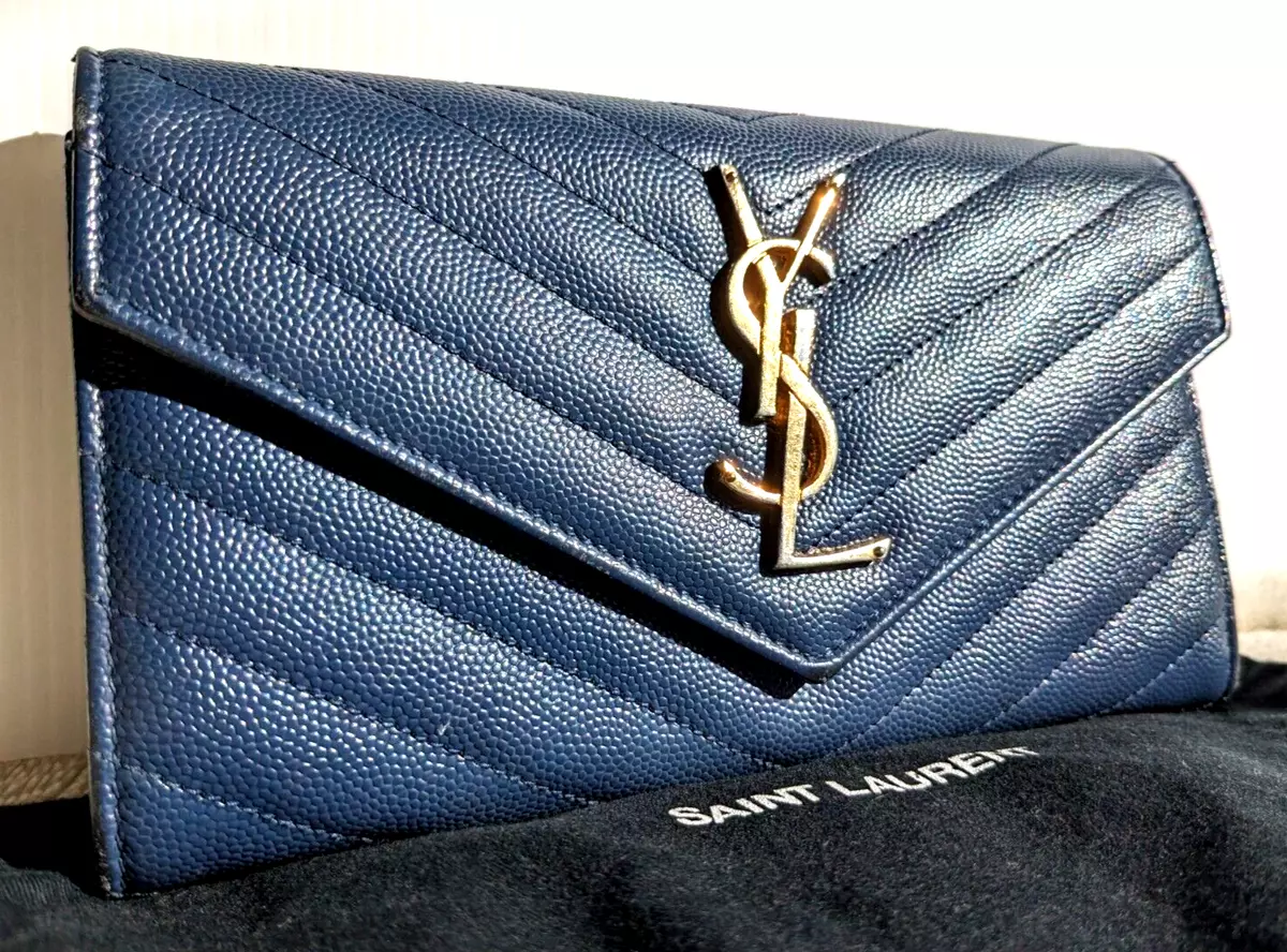 Navy Blue Leather Travel Wallet with Safe closure – Pursful