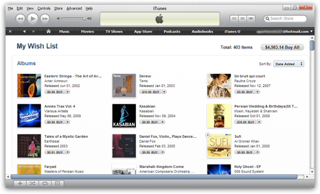 Using Wish List in the iTunes Store | iTunes