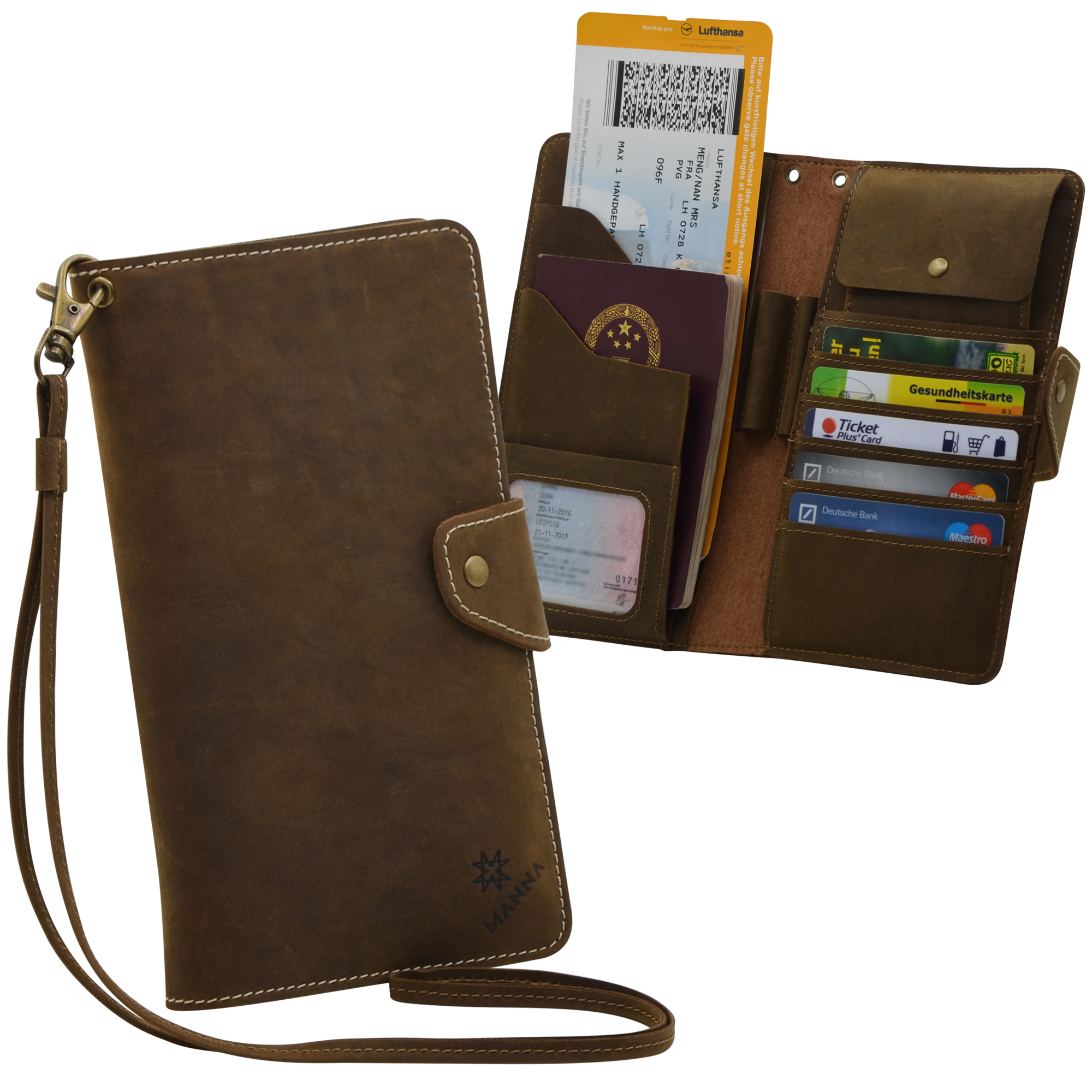 Leather Commuter Wallet - Natural – Manna