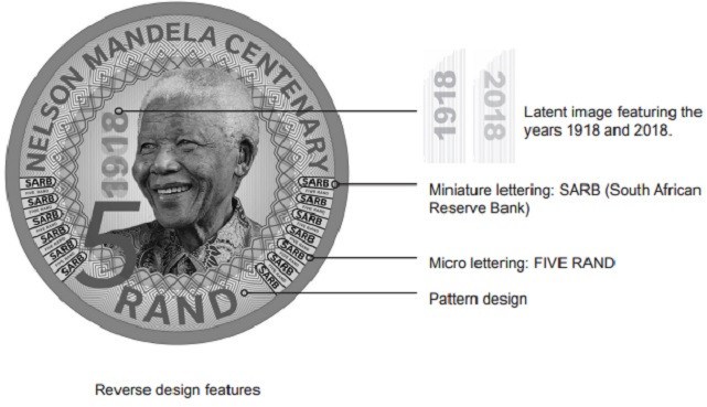 Five Rand Nelson Mandela Centenary, Coin from South Africa - Online Coin Club