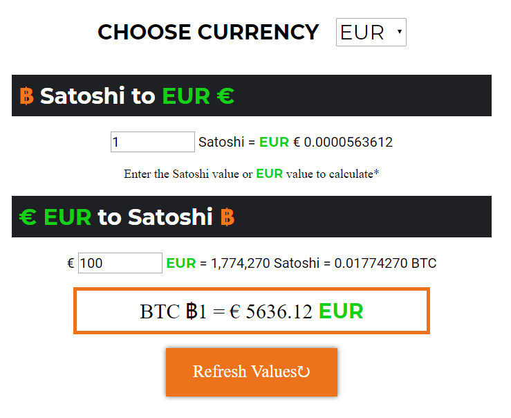 Convert Satoshi to USD Dollar and USD to Satoshi